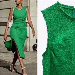 Elegant Green Sleeveless Dress